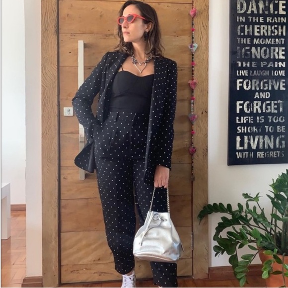ZARA Polka Dot Blazer and Pants Set - Picture 1 of 16